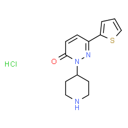 ChemSpider 2D Image | 2-(4-Piperidinyl)-6-(2-thienyl)-3(2H)-pyridazinone hydrochloride (1:1) | C13H16ClN3OS