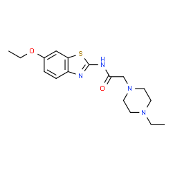 ChemSpider 2D Image | N-(6-Ethoxy-1,3-benzothiazol-2-yl)-2-(4-ethyl-1-piperazinyl)acetamide | C17H24N4O2S