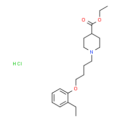 ChemSpider 2D Image | Ethyl 1-[4-(2-ethylphenoxy)butyl]-4-piperidinecarboxylate hydrochloride (1:1) | C20H32ClNO3