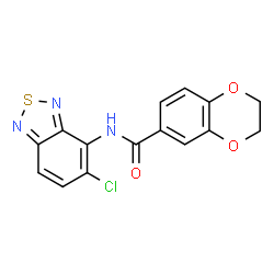 ChemSpider 2D Image | N-(5-Chloro-2,1,3-benzothiadiazol-4-yl)-2,3-dihydro-1,4-benzodioxine-6-carboxamide | C15H10ClN3O3S