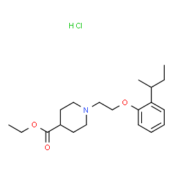 ChemSpider 2D Image | Ethyl 1-[2-(2-sec-butylphenoxy)ethyl]-4-piperidinecarboxylate hydrochloride (1:1) | C20H32ClNO3