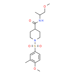 ChemSpider 2D Image | 1-[(4-Methoxy-3-methylphenyl)sulfonyl]-N-(1-methoxy-2-propanyl)-4-piperidinecarboxamide | C18H28N2O5S