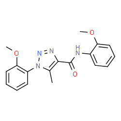 ChemSpider 2D Image | N,1-Bis(2-methoxyphenyl)-5-methyl-1H-1,2,3-triazole-4-carboxamide | C18H18N4O3