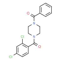 ChemSpider 2D Image | (4-Benzoyl-1-piperazinyl)(2,4-dichlorophenyl)methanone | C18H16Cl2N2O2