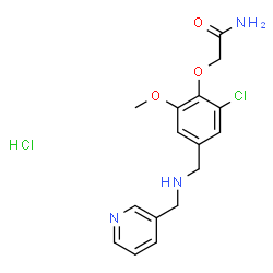 ChemSpider 2D Image | 2-(2-Chloro-6-methoxy-4-{[(3-pyridinylmethyl)amino]methyl}phenoxy)acetamide hydrochloride (1:1) | C16H19Cl2N3O3