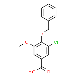 ChemSpider 2D Image | 4-(Benzyloxy)-3-chloro-5-methoxybenzoic acid | C15H13ClO4