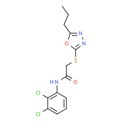 ChemSpider 2D Image | N-(2,3-Dichlorophenyl)-2-[(5-propyl-1,3,4-oxadiazol-2-yl)sulfanyl]acetamide | C13H13Cl2N3O2S