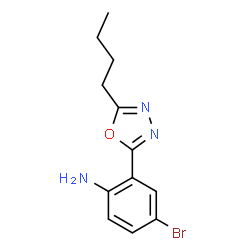 ChemSpider 2D Image | 4-Bromo-2-(5-butyl-1,3,4-oxadiazol-2-yl)aniline | C12H14BrN3O