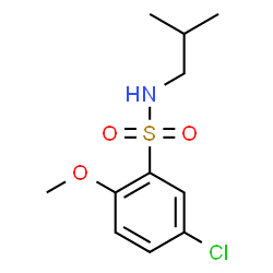 ChemSpider 2D Image | 5-Chloro-N-isobutyl-2-methoxybenzenesulfonamide | C11H16ClNO3S