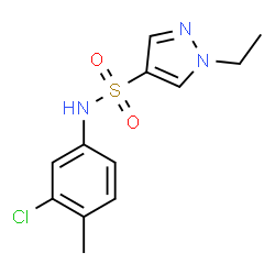 ChemSpider 2D Image | N-(3-Chloro-4-methylphenyl)-1-ethyl-1H-pyrazole-4-sulfonamide | C12H14ClN3O2S