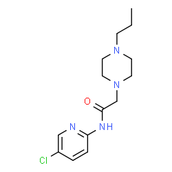 ChemSpider 2D Image | N-(5-Chloro-2-pyridinyl)-2-(4-propyl-1-piperazinyl)acetamide | C14H21ClN4O