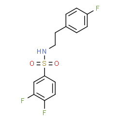 ChemSpider 2D Image | 3,4-Difluoro-N-[2-(4-fluorophenyl)ethyl]benzenesulfonamide | C14H12F3NO2S