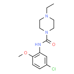 ChemSpider 2D Image | N-(5-Chloro-2-methoxyphenyl)-4-ethyl-1-piperazinecarboxamide | C14H20ClN3O2
