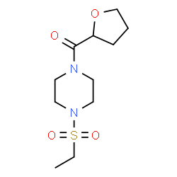 ChemSpider 2D Image | [4-(Ethylsulfonyl)-1-piperazinyl](tetrahydro-2-furanyl)methanone | C11H20N2O4S