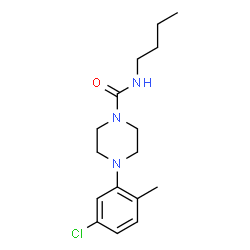 ChemSpider 2D Image | N-Butyl-4-(5-chloro-2-methylphenyl)-1-piperazinecarboxamide | C16H24ClN3O