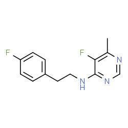 ChemSpider 2D Image | 5-Fluoro-N-[2-(4-fluorophenyl)ethyl]-6-methyl-4-pyrimidinamine | C13H13F2N3