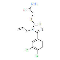 ChemSpider 2D Image | 2-{[4-Allyl-5-(3,4-dichlorophenyl)-4H-1,2,4-triazol-3-yl]sulfanyl}acetamide | C13H12Cl2N4OS