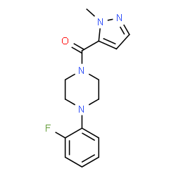 ChemSpider 2D Image | [4-(2-Fluorophenyl)-1-piperazinyl](1-methyl-1H-pyrazol-5-yl)methanone | C15H17FN4O