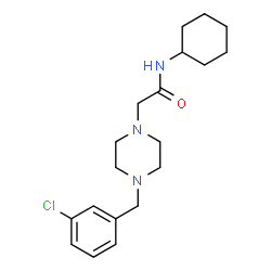 ChemSpider 2D Image | 2-[4-(3-Chlorobenzyl)-1-piperazinyl]-N-cyclohexylacetamide | C19H28ClN3O
