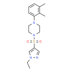 ChemSpider 2D Image | 1-(2,3-Dimethylphenyl)-4-[(1-ethyl-1H-pyrazol-4-yl)sulfonyl]piperazine | C17H24N4O2S