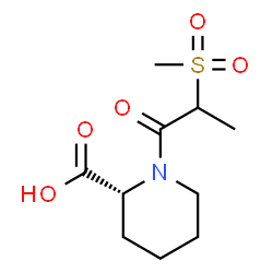 ChemSpider 2D Image | (2R)-1-[2-(Methylsulfonyl)propanoyl]-2-piperidinecarboxylic acid | C10H17NO5S