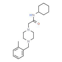 ChemSpider 2D Image | N-Cyclohexyl-2-[4-(2-methylbenzyl)-1-piperazinyl]acetamide | C20H31N3O