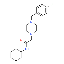 ChemSpider 2D Image | 2-[4-(4-Chlorobenzyl)-1-piperazinyl]-N-cyclohexylacetamide | C19H28ClN3O