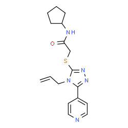 ChemSpider 2D Image | 2-{[4-Allyl-5-(4-pyridinyl)-4H-1,2,4-triazol-3-yl]sulfanyl}-N-cyclopentylacetamide | C17H21N5OS