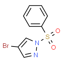 ChemSpider 2D Image | 4-Bromo-1-(phenylsulfonyl)-1H-pyrazole | C9H7BrN2O2S