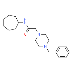 ChemSpider 2D Image | 2-(4-Benzyl-1-piperazinyl)-N-cycloheptylacetamide | C20H31N3O