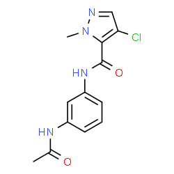 ChemSpider 2D Image | N-(3-Acetamidophenyl)-4-chloro-1-methyl-1H-pyrazole-5-carboxamide | C13H13ClN4O2