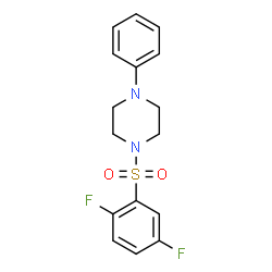 ChemSpider 2D Image | 1-[(2,5-Difluorophenyl)sulfonyl]-4-phenylpiperazine | C16H16F2N2O2S