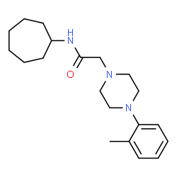 ChemSpider 2D Image | N-Cycloheptyl-2-[4-(2-methylphenyl)-1-piperazinyl]acetamide | C20H31N3O