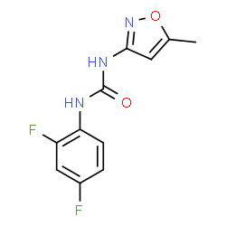 ChemSpider 2D Image | 1-(2,4-Difluorophenyl)-3-(5-methyl-1,2-oxazol-3-yl)urea | C11H9F2N3O2