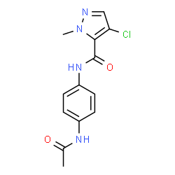 ChemSpider 2D Image | N-(4-Acetamidophenyl)-4-chloro-1-methyl-1H-pyrazole-5-carboxamide | C13H13ClN4O2