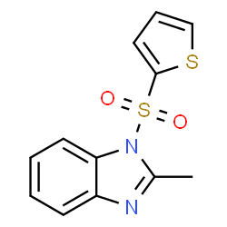 ChemSpider 2D Image | 2-Methyl-1-(2-thienylsulfonyl)-1H-benzimidazole | C12H10N2O2S2