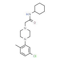 ChemSpider 2D Image | 2-[4-(5-Chloro-2-methylphenyl)-1-piperazinyl]-N-cyclohexylacetamide | C19H28ClN3O