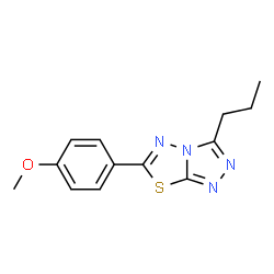 ChemSpider 2D Image | 6-(4-Methoxyphenyl)-3-propyl[1,2,4]triazolo[3,4-b][1,3,4]thiadiazole | C13H14N4OS