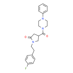 ChemSpider 2D Image | 1-[2-(4-Fluorophenyl)ethyl]-4-[(4-phenyl-1-piperazinyl)carbonyl]-2-pyrrolidinone | C23H26FN3O2