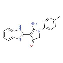 ChemSpider 2D Image | 5-Amino-4-(1H-benzimidazol-2-yl)-1-(4-methylphenyl)-1,2-dihydro-3H-pyrrol-3-one | C18H16N4O