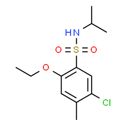 ChemSpider 2D Image | 5-Chloro-2-ethoxy-N-isopropyl-4-methylbenzenesulfonamide | C12H18ClNO3S