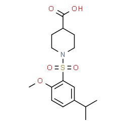 ChemSpider 2D Image | 1-[(5-Isopropyl-2-methoxyphenyl)sulfonyl]-4-piperidinecarboxylic acid | C16H23NO5S