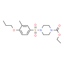 ChemSpider 2D Image | Ethyl 4-[(3-methyl-4-propoxyphenyl)sulfonyl]-1-piperazinecarboxylate | C17H26N2O5S