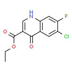 ChemSpider 2D Image | Ethyl 6-chloro-7-fluoro-4-oxo-1,4-dihydro-3-quinolinecarboxylate | C12H9ClFNO3