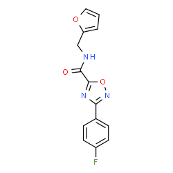 ChemSpider 2D Image | 3-(4-Fluorophenyl)-N-(2-furylmethyl)-1,2,4-oxadiazole-5-carboxamide | C14H10FN3O3