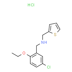 ChemSpider 2D Image | 1-(5-Chloro-2-ethoxyphenyl)-N-(2-thienylmethyl)methanamine hydrochloride (1:1) | C14H17Cl2NOS