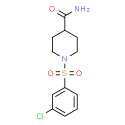 ChemSpider 2D Image | 1-[(3-Chlorophenyl)sulfonyl]-4-piperidinecarboxamide | C12H15ClN2O3S