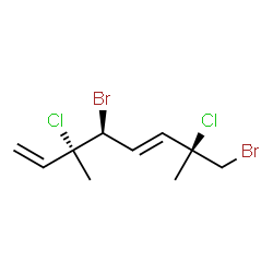 ChemSpider 2D Image | dibromo-dichloro-dimethyloctadiene | C10H14Br2Cl2
