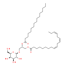 ChemSpider 2D Image | (2S)-3-(beta-D-Galactopyranosyloxy)-2-(palmitoyloxy)propyl (9Z,12Z,15Z)-9,12,15-octadecatrienoate | C43H76O10