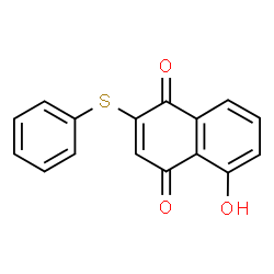 ChemSpider 2D Image | 5-Hydroxy-2-(phenylsulfanyl)-1,4-naphthoquinone | C16H10O3S